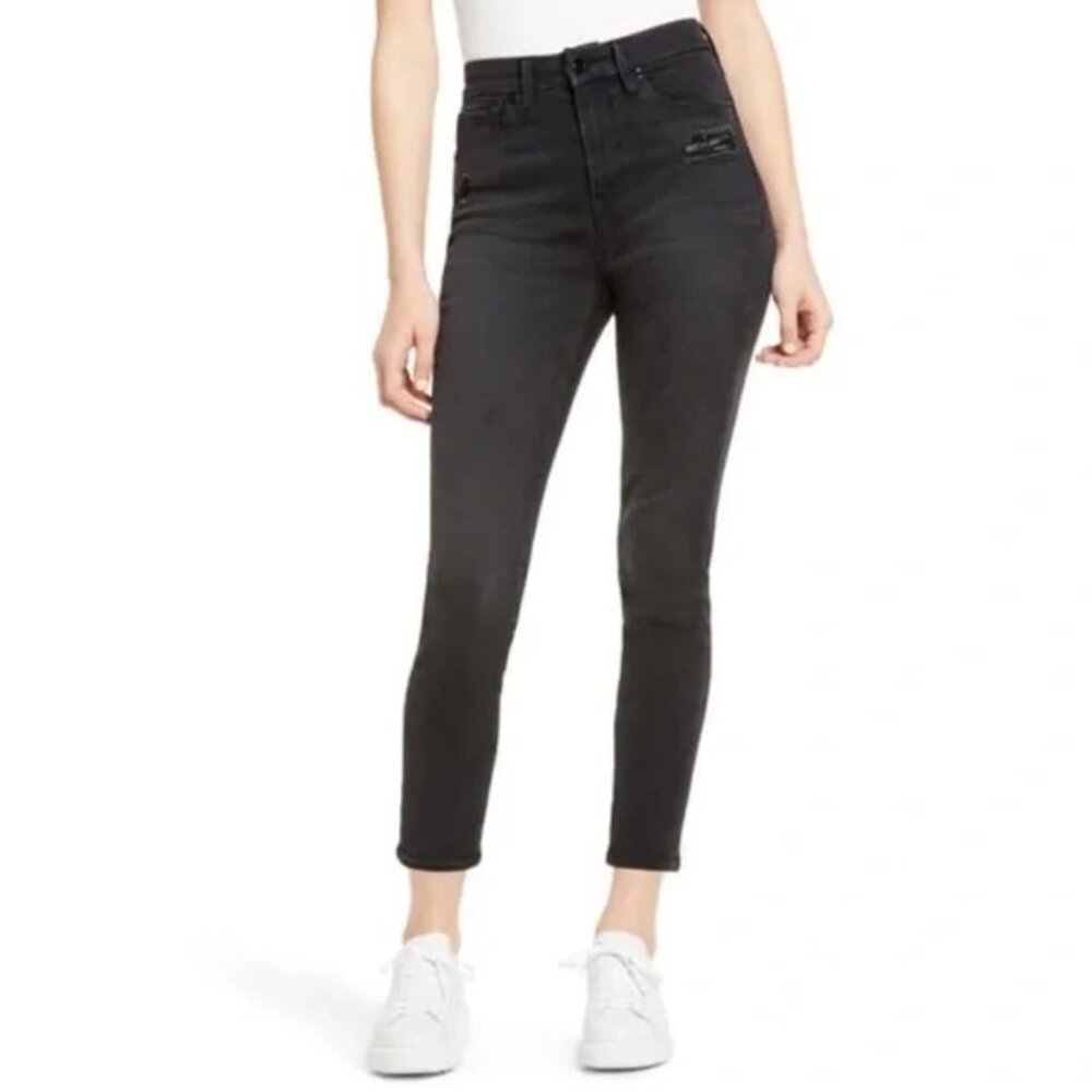 Good American Good Waist Crop Jeans Size 31/12 Stretch Denim
